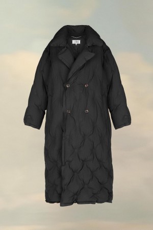 Black Maison Margiela Recycled Nylon Padded Coat | SG_MM76016