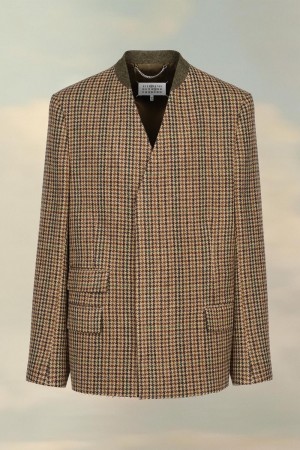 Brown Maison Margiela Check Blazer | SG_MM56616