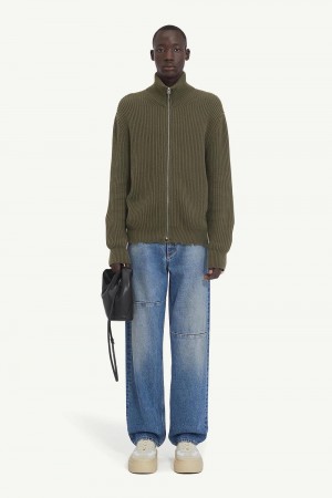 Green Maison Margiela Ribbed Cotton Jacket | SG_MM59066