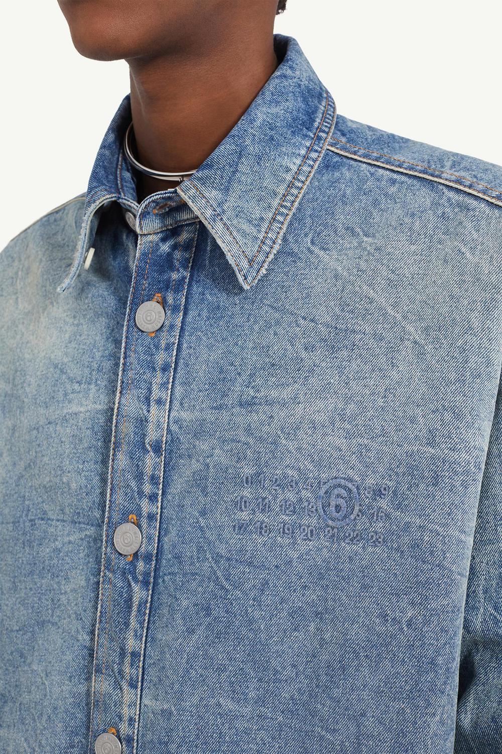 Blue Maison Margiela Padded Denim Jacket | SG_MM13158