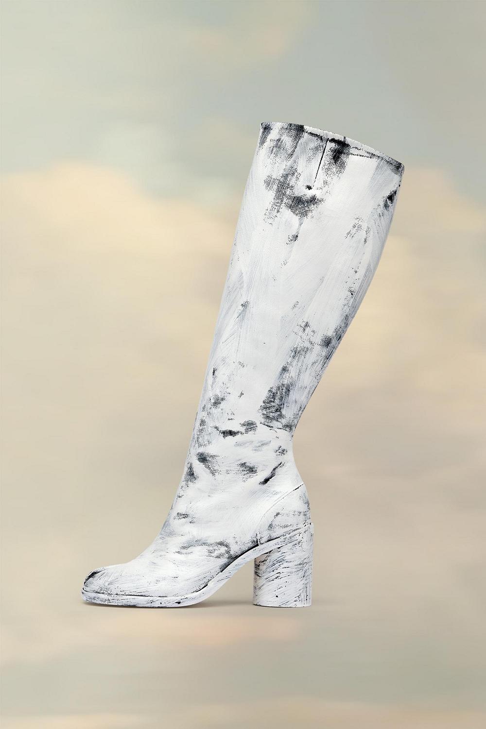 White Maison Margiela Tabi Bianchetto Knee-high Boots | SG_MM96345