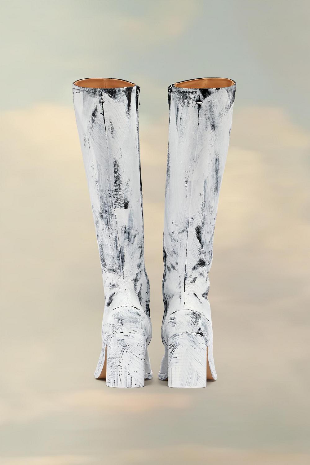 White Maison Margiela Tabi Bianchetto Knee-high Boots | SG_MM96345