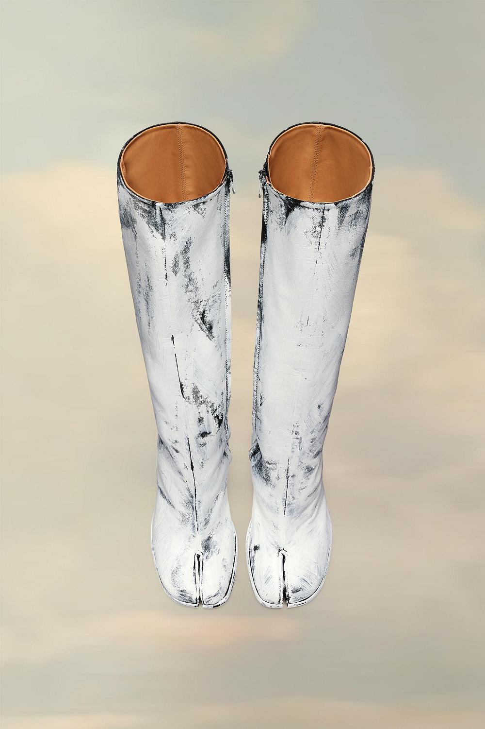 White Maison Margiela Tabi Bianchetto Knee-high Boots | SG_MM96345