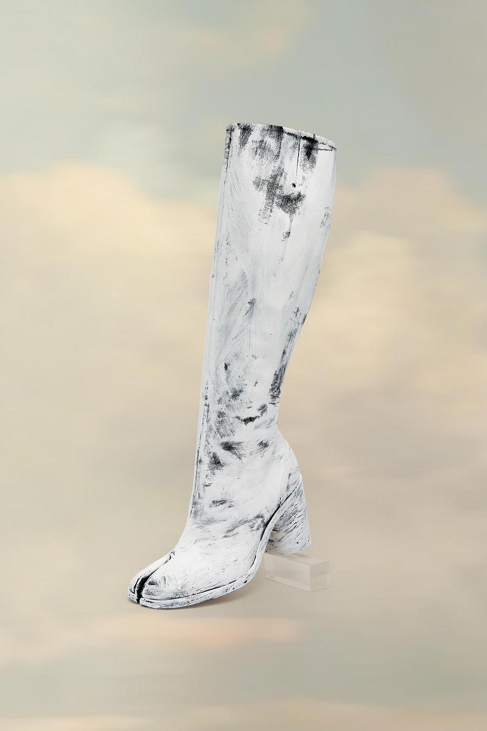 White Maison Margiela Tabi Bianchetto Knee-high Boots | SG_MM96345